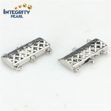 Jewelry Accessory Fashion Clasp 925 Sterling Silver 3 Rows Rectangle Clasp